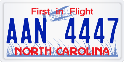 NC license plate AAN4447