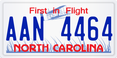 NC license plate AAN4464