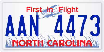 NC license plate AAN4473
