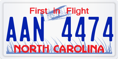 NC license plate AAN4474