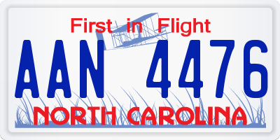 NC license plate AAN4476