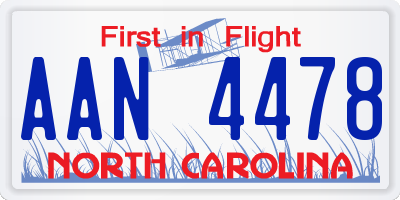 NC license plate AAN4478