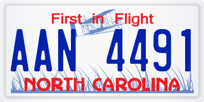 NC license plate AAN4491