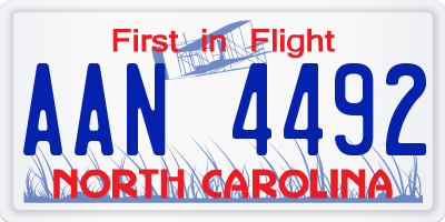 NC license plate AAN4492