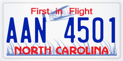 NC license plate AAN4501