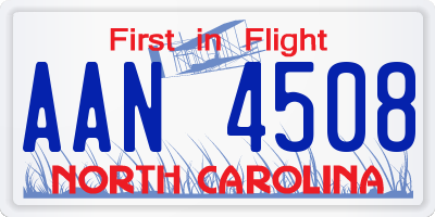 NC license plate AAN4508