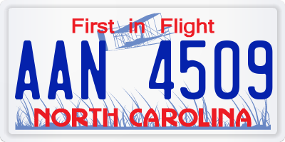 NC license plate AAN4509