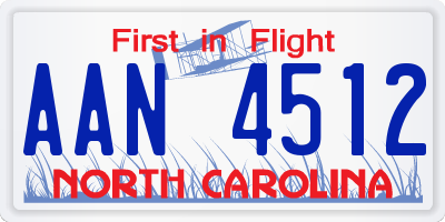 NC license plate AAN4512