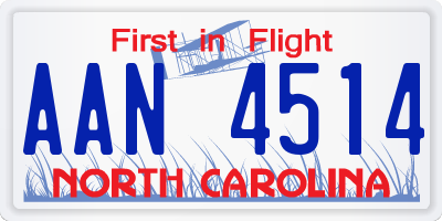 NC license plate AAN4514
