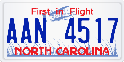 NC license plate AAN4517