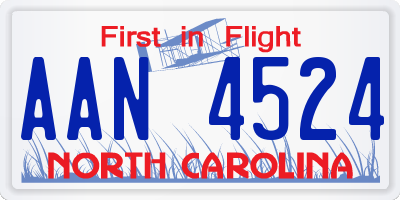 NC license plate AAN4524