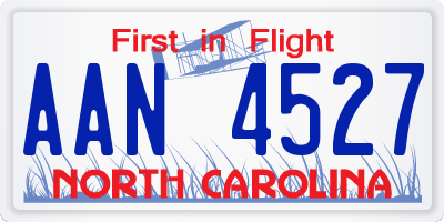 NC license plate AAN4527