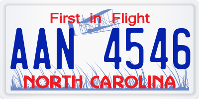 NC license plate AAN4546