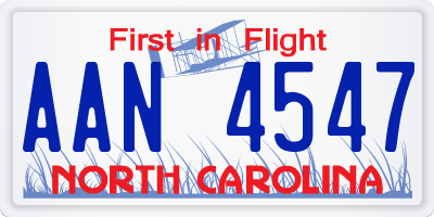 NC license plate AAN4547