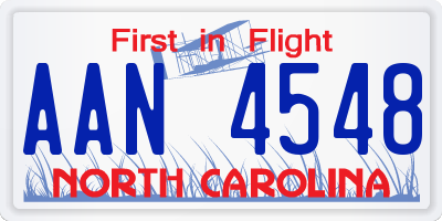 NC license plate AAN4548