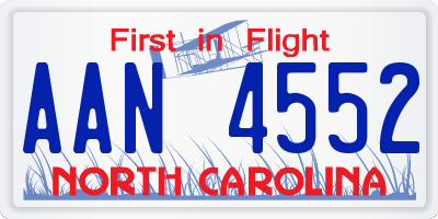 NC license plate AAN4552