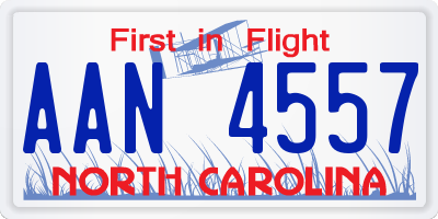 NC license plate AAN4557