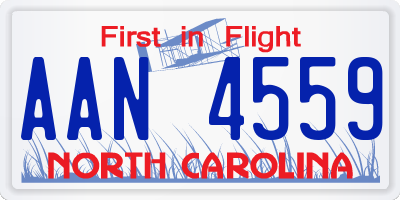 NC license plate AAN4559