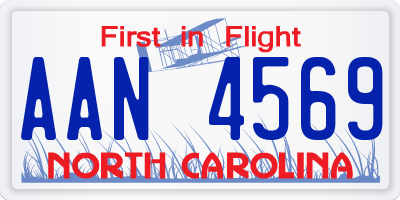 NC license plate AAN4569