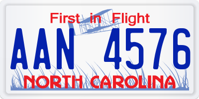NC license plate AAN4576