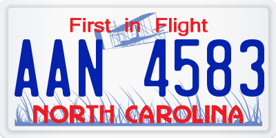NC license plate AAN4583
