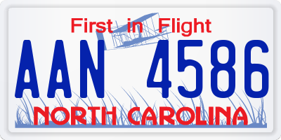 NC license plate AAN4586