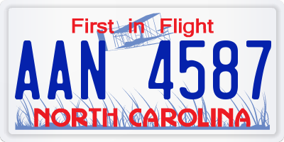 NC license plate AAN4587