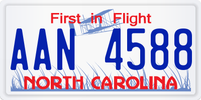 NC license plate AAN4588