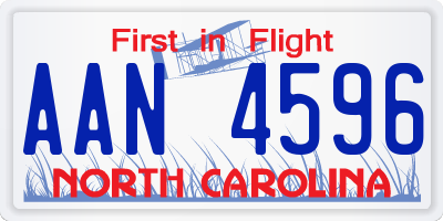 NC license plate AAN4596