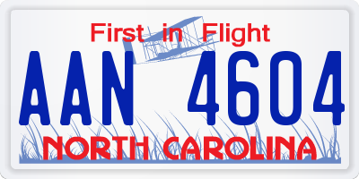 NC license plate AAN4604