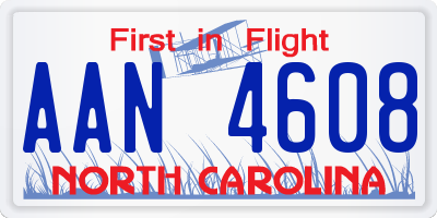 NC license plate AAN4608