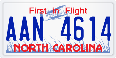 NC license plate AAN4614