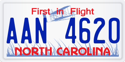 NC license plate AAN4620