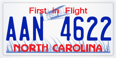 NC license plate AAN4622