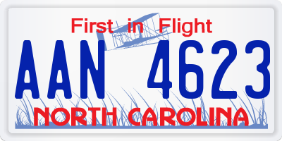 NC license plate AAN4623