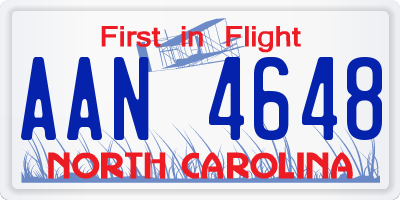 NC license plate AAN4648