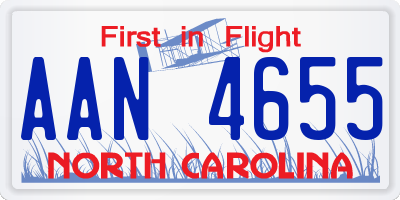 NC license plate AAN4655
