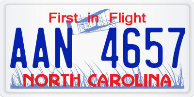 NC license plate AAN4657
