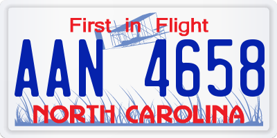 NC license plate AAN4658