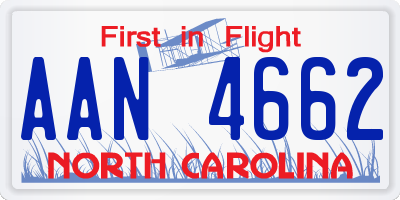 NC license plate AAN4662