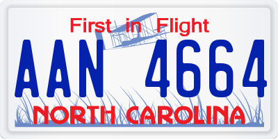 NC license plate AAN4664