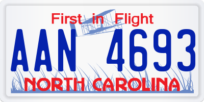 NC license plate AAN4693