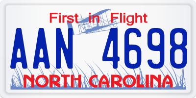 NC license plate AAN4698