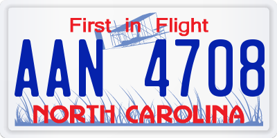 NC license plate AAN4708