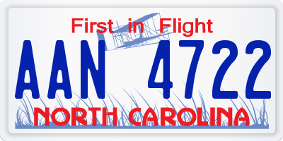 NC license plate AAN4722