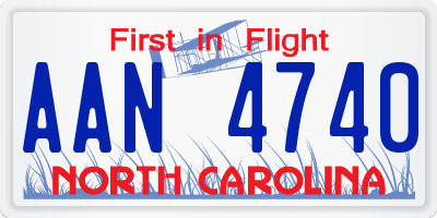 NC license plate AAN4740