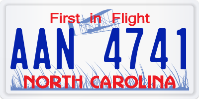 NC license plate AAN4741