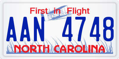 NC license plate AAN4748