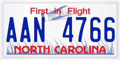 NC license plate AAN4766