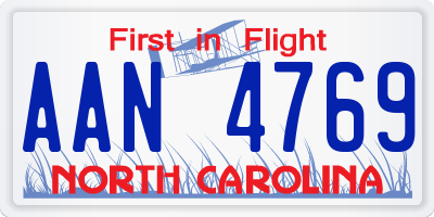 NC license plate AAN4769